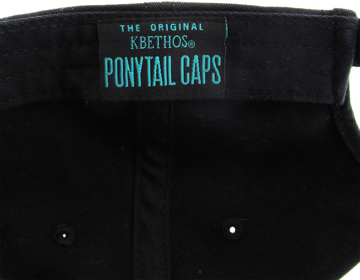 Pony-Classic BLK Classic Plain Ponytail Messy High Bun Headwear Adjustable Cotton Trucker Mesh Glitter Hat Baseball Cap (Adjustable, Black Classic)