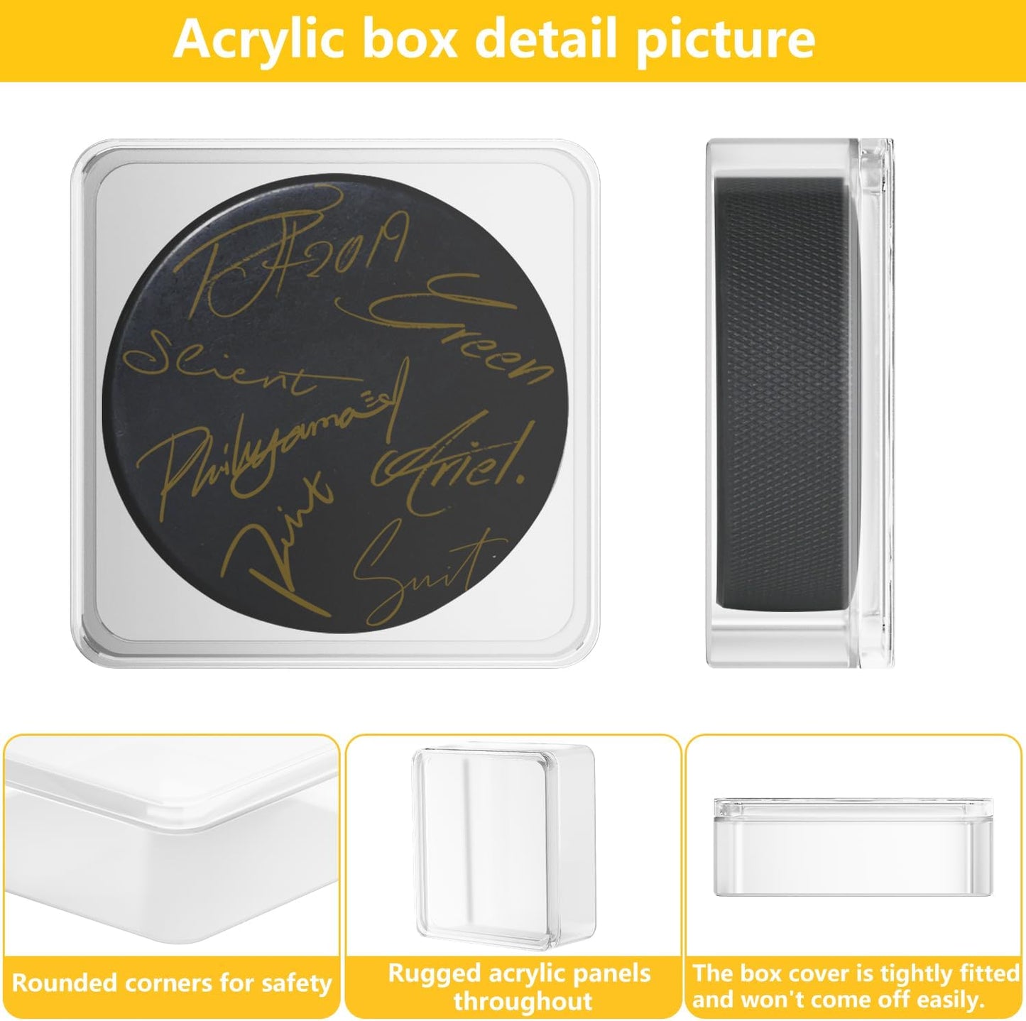 Acrylic Hockey Puck Display Cases - Official Size Cube Holders for 3 Pucks | Clear Protection