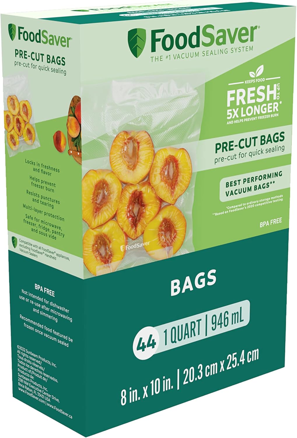 FoodSaver Vacuum Sealing Machine - Airtight Food Storage & Sous Vide | 44 Quart Precut Bags