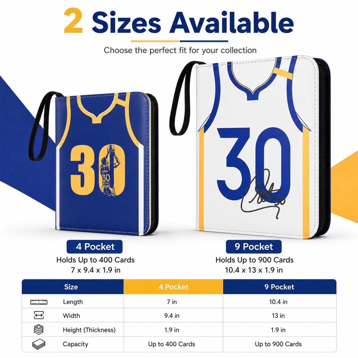 HBK Basketball Card Binder 900 Pockets, PU Leather Collectible Trading Card Albums with 50 Removable Sleeves, 3- Ring Basketball Cards Organizer for Kids & Collector (CR30)
