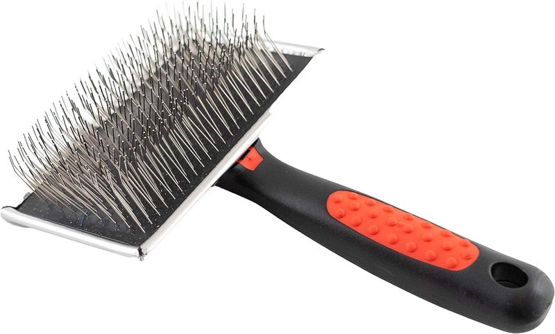 Professional Grade Extra Long Slicker Brush - Ergonomic Handle for Dogs | Removes Loose Undercoat & Tangles