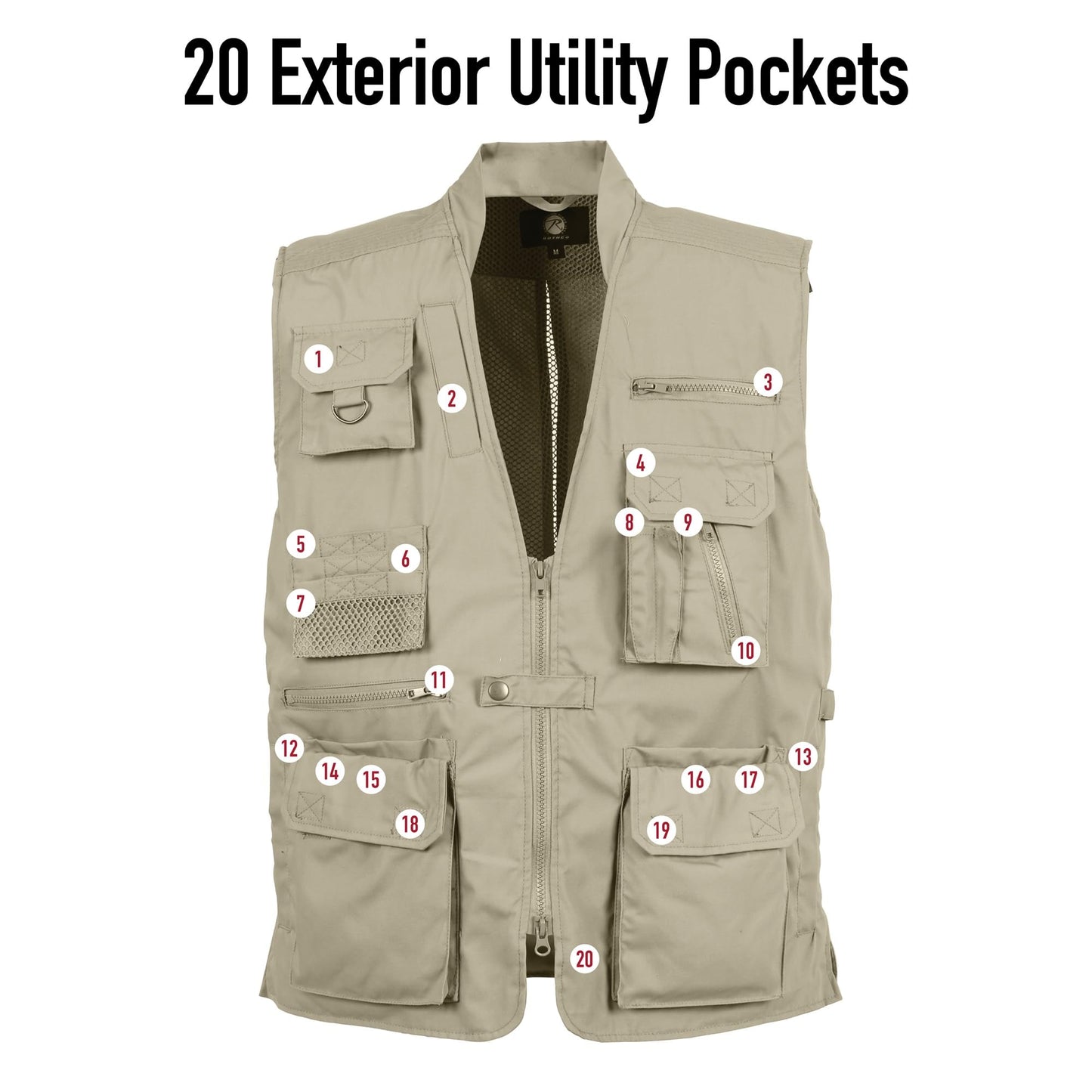 Plainclothes Concealed Carry Vest-Khaki- XX-Large