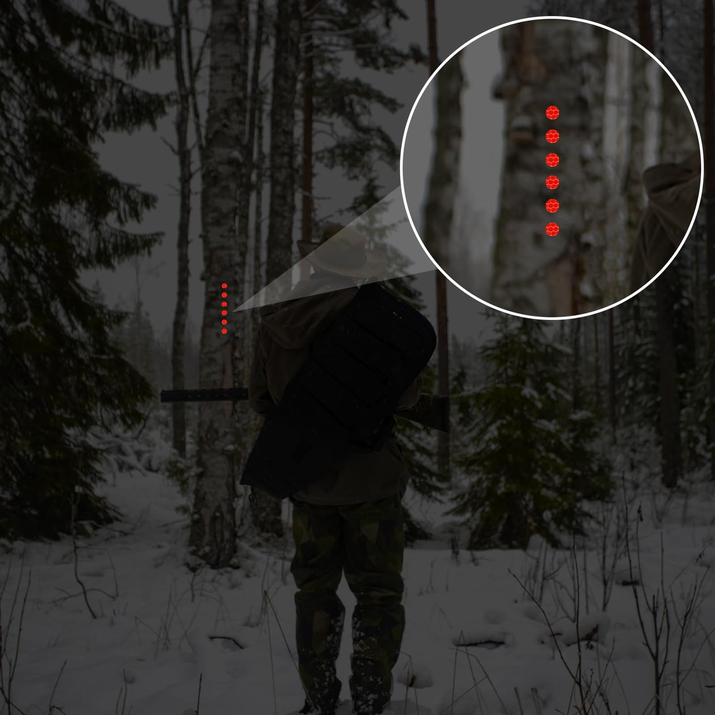 100pcs Reflective Trail Tacks, Hunting Trail Markers Glow in The Dark Pins Box Package Reflective Thumb Tacks for Trail Marking Hunting Camping Hiking Survival Outdoors Tools