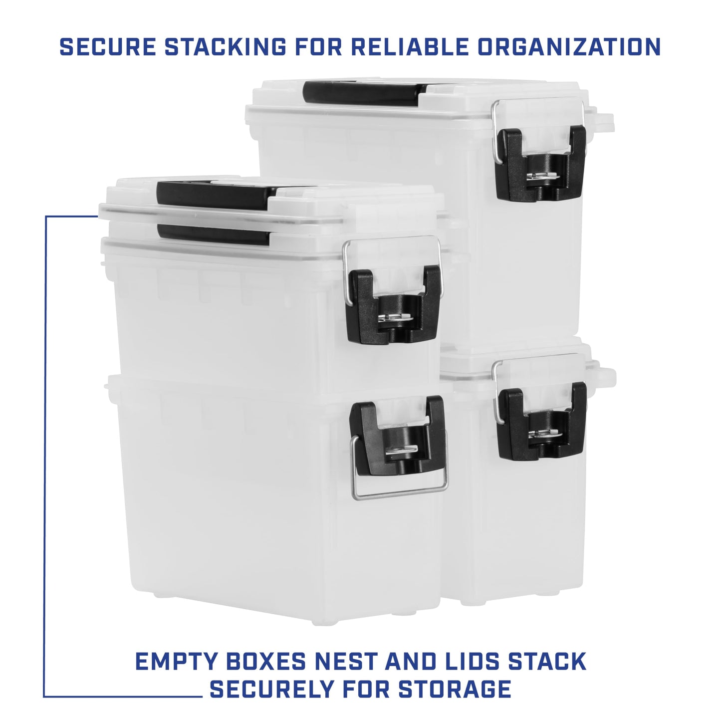 Sheffield Ammo Box Made in USA, Stackable Lockable Ammo Storage Box, Frost
