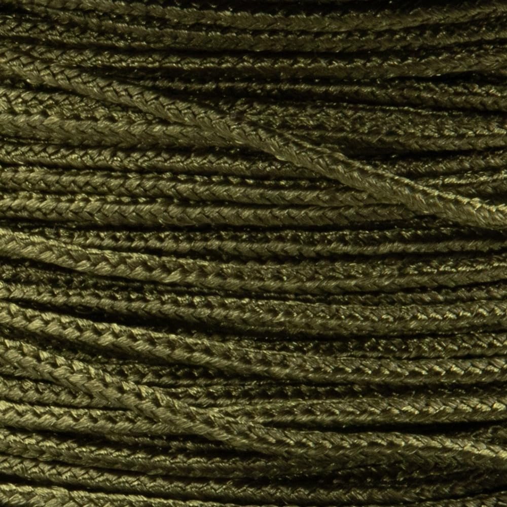Paracord Planet Micro Paracord – Thin Braided Cord for Crafting, Fishing, and DIY Projects in 125 ft Spools – Moss
