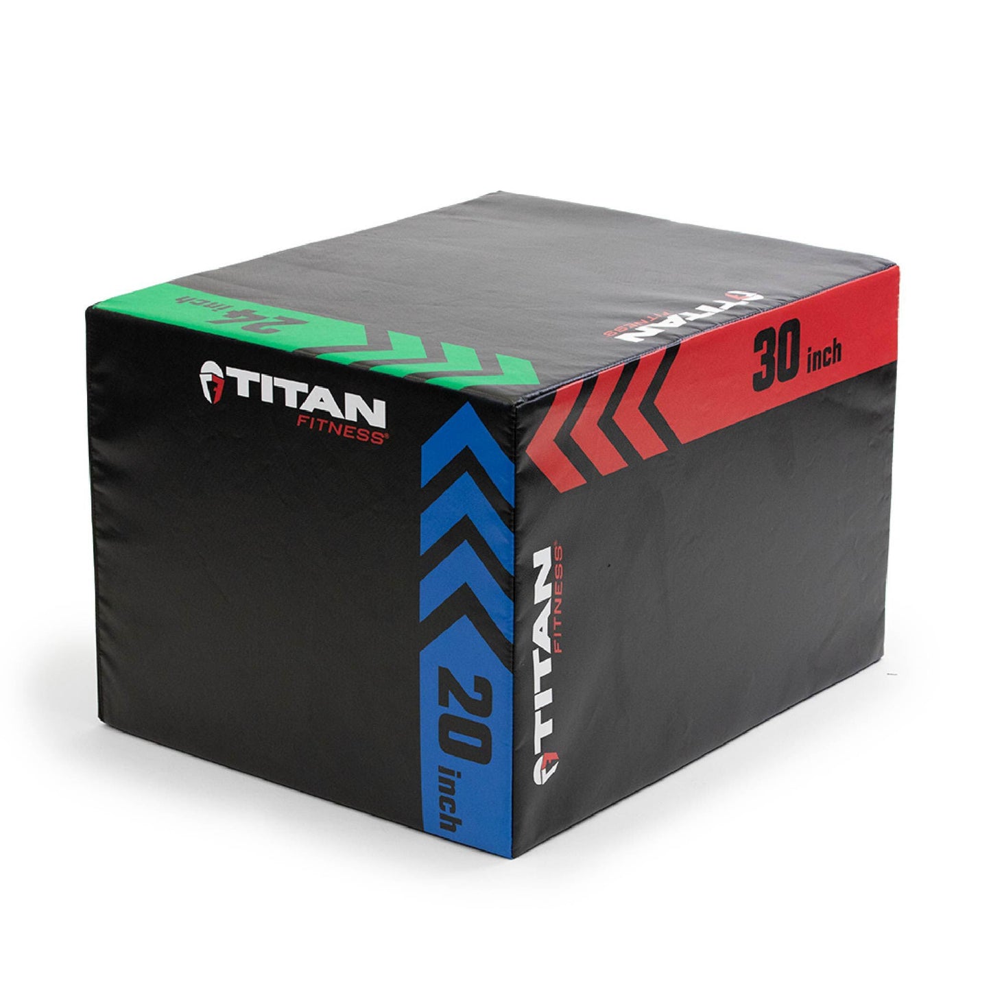 Titan Fitness Heavy Foam Plyometric Box, 20in 24in 30in, 3-in-1 Pro-Duty HIIT Exercise Foam Plyo Box, Step-Up, Box Squat, Home Garage Gym Training