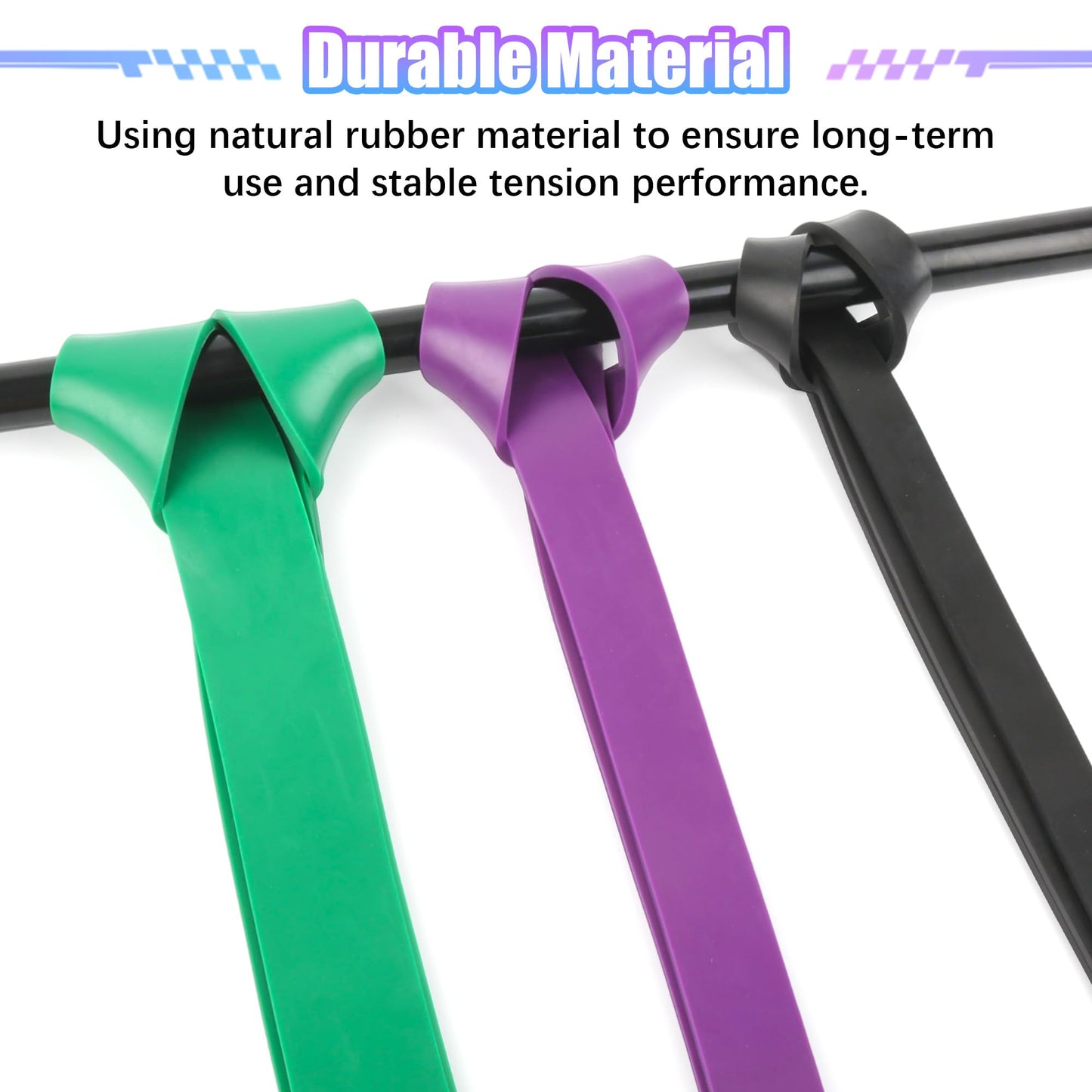 QuokkaChic Skin-Friendly Resistance Fitness Exercise Bands 5-125 lbs, Heavy Duty Pull Up Assist Bands, Gym, Yoga, Physical Therapy, Bench Press, Improve Mobility and Strength