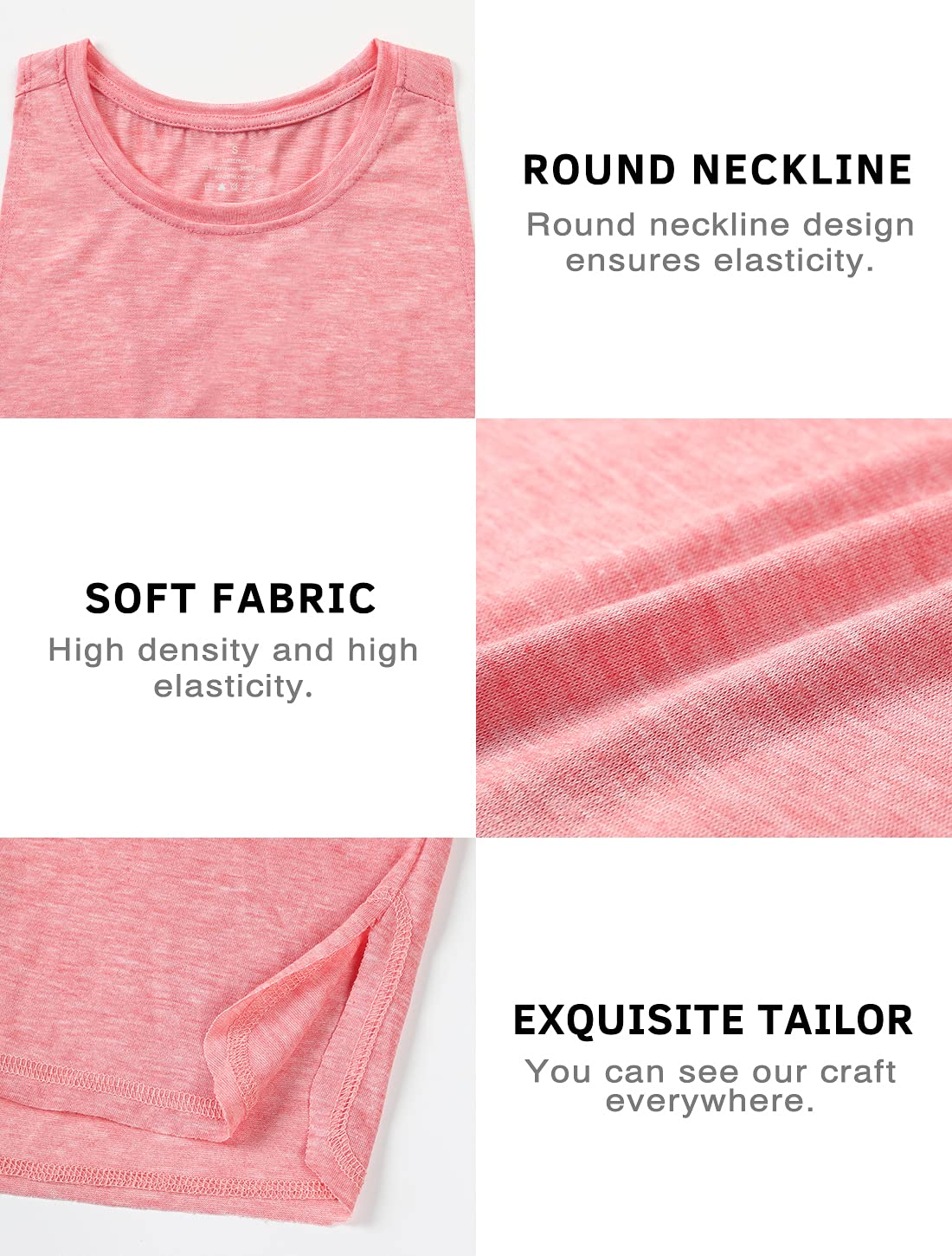 Cosy Pyro Workout Tank Tops for Women Lightweight Running Tanks Basic Gym Tops Sleeveless Athletic Yoga Shirts-4 Pack Black/Light Gray/White/Pink XL