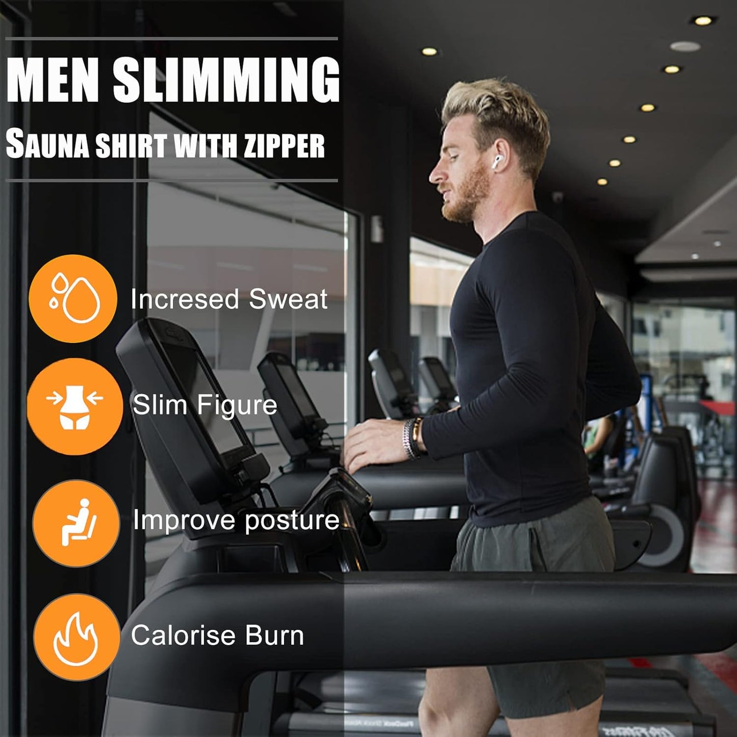 Men's Sauna Shirt - Long Sleeve Compression T-Shirt for Weight Loss | Body Shaper for Workout & Exercise