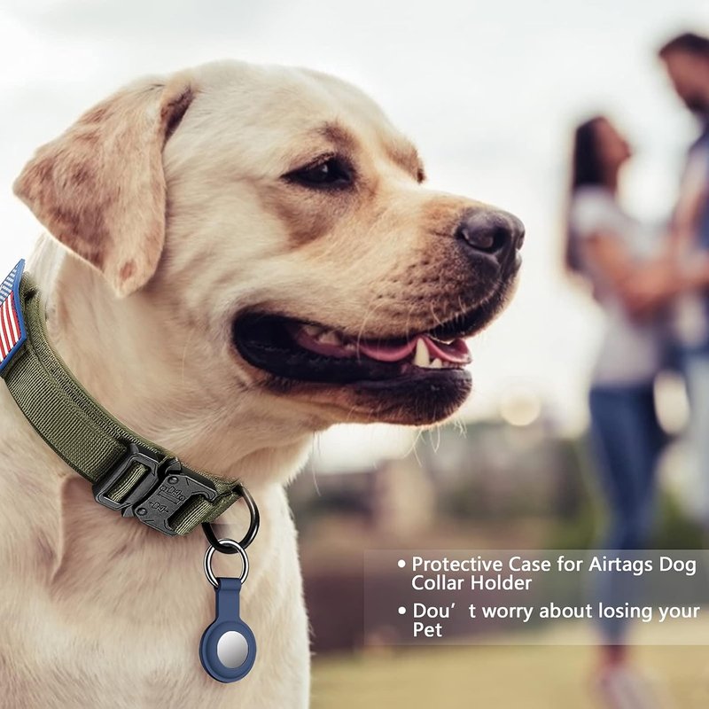 Tactical Dog Collar - Adjustable Military Nylon Design with Control Handle & Heavy Metal Buckle | Large Green Set for Medium & Large Dogs