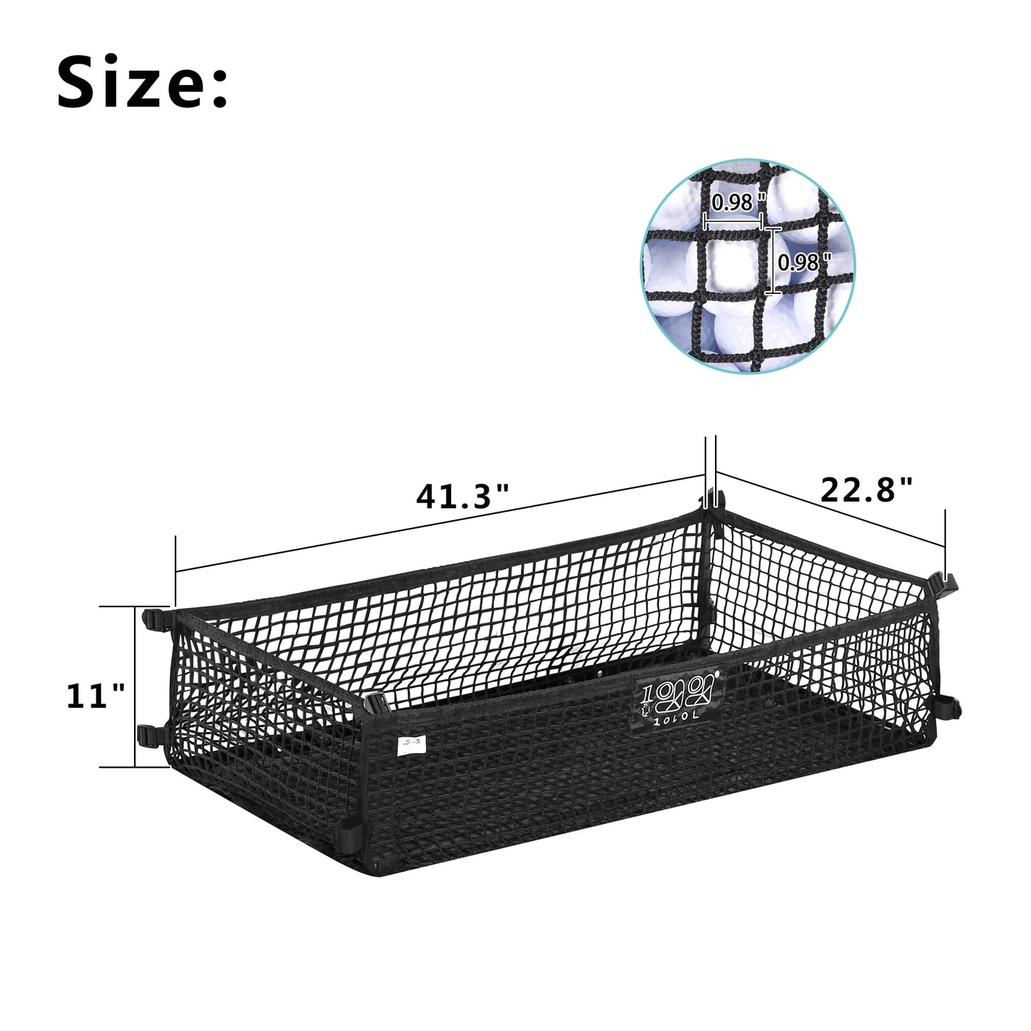 10L0L 4 Passenger Golf Cart Cargo Net for Yamaha,Club Car,EZGO, Adjustable Elastic Storage Net, Simple Golf Cart Cargo Mesh Organizer Nets with Strong Buckle
