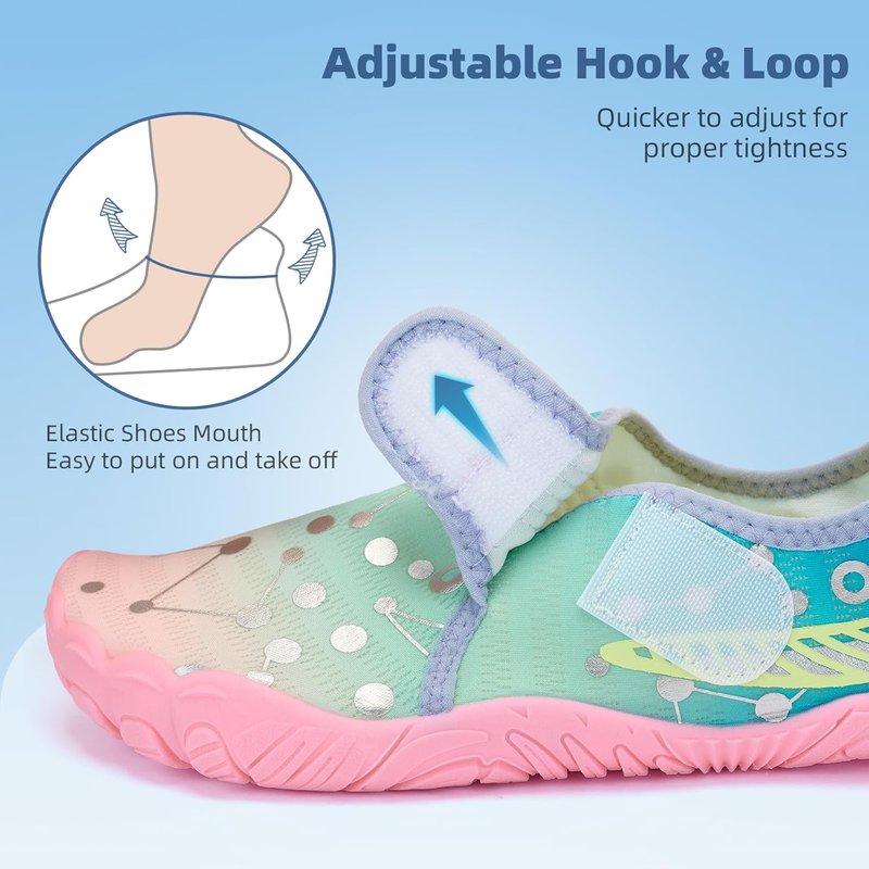 Kids' Water Shoes - Quick-Dry Barefoot Aqua Socks for Beach & Pool | Lightweight, Wide Toe Box (Little/Big Kid)