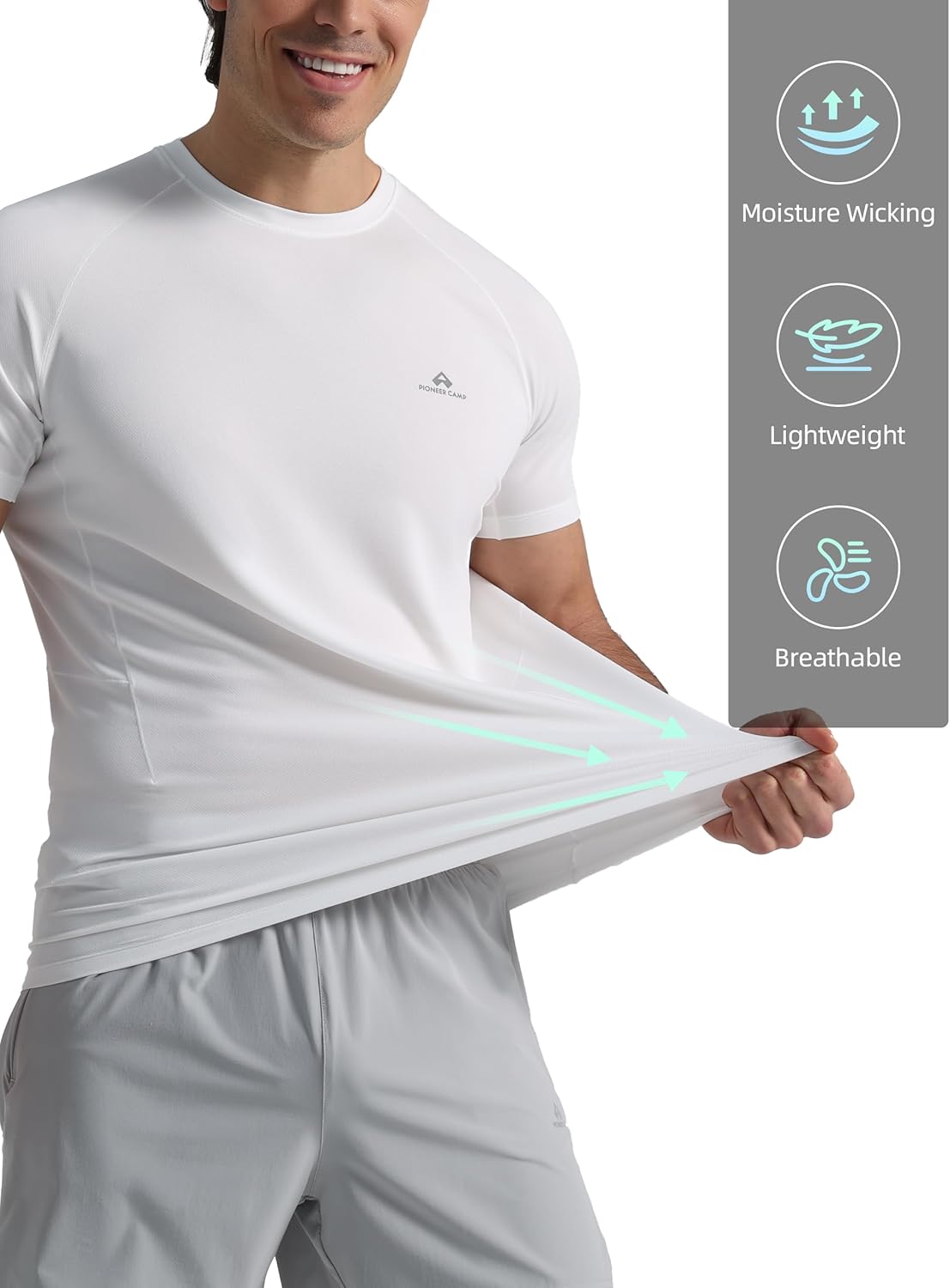 Men's Moisture-Wicking Running Shirt - UPF 50+ Short Sleeve Athletic Top for Workouts | Performance Gym Tee