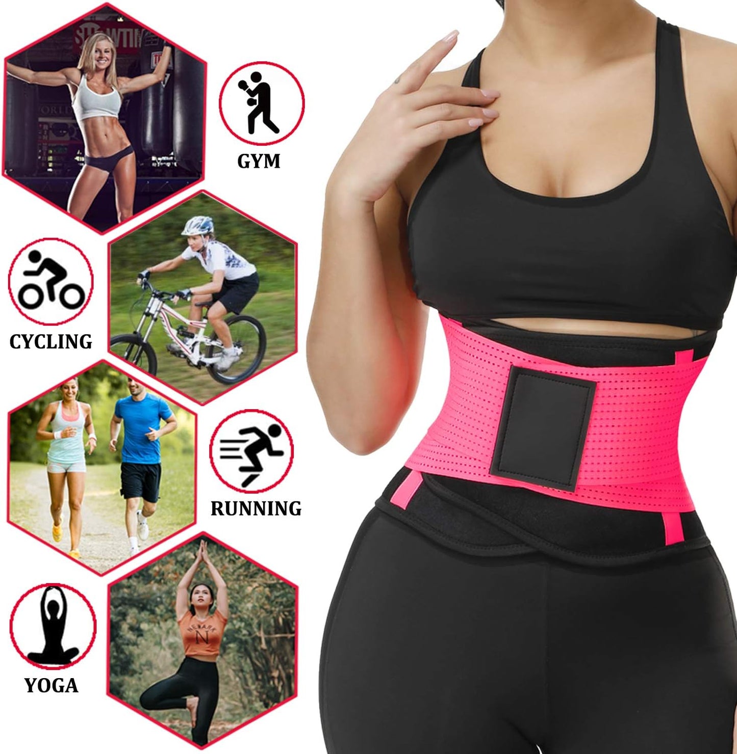 VENUZOR Waist Trainer Belt for Women - Slimming Waist Cincher & Body Shaper | Adjustable Size for Comfort