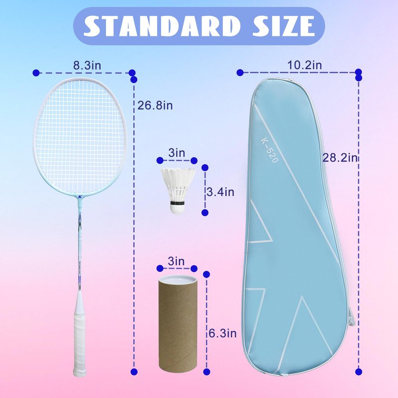 Badminton Rackets Set with 3 Shuttlecocks, Lightweight Badminton Set of 2 for Outdoor Backyard Games, Lightweight Badminton Racquets for Kids Adults Beginners