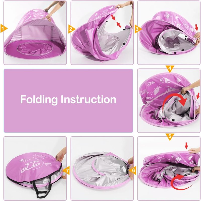 Baby Beach Tent - Pop Up Sun Shade for Infants | Portable UV Protection with Sand Toys Set