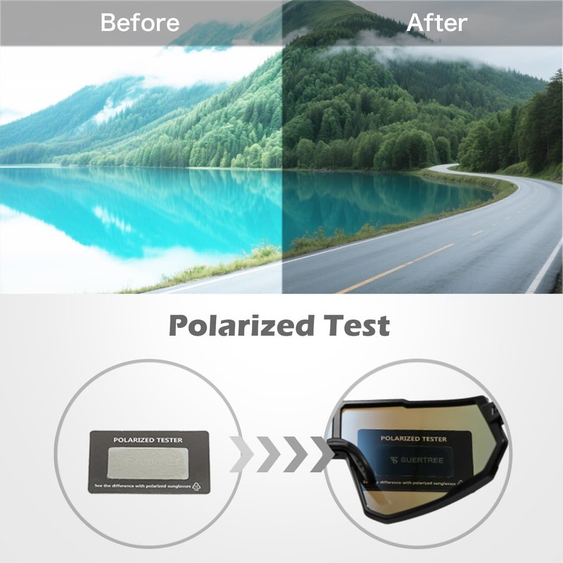 Suertree Polarized Cycling Glasses Men Women Sports Sunglasses TR90 Mountain Bike Riding MTB Bicycle Running Golf Baseball Fishing Driving Hiking