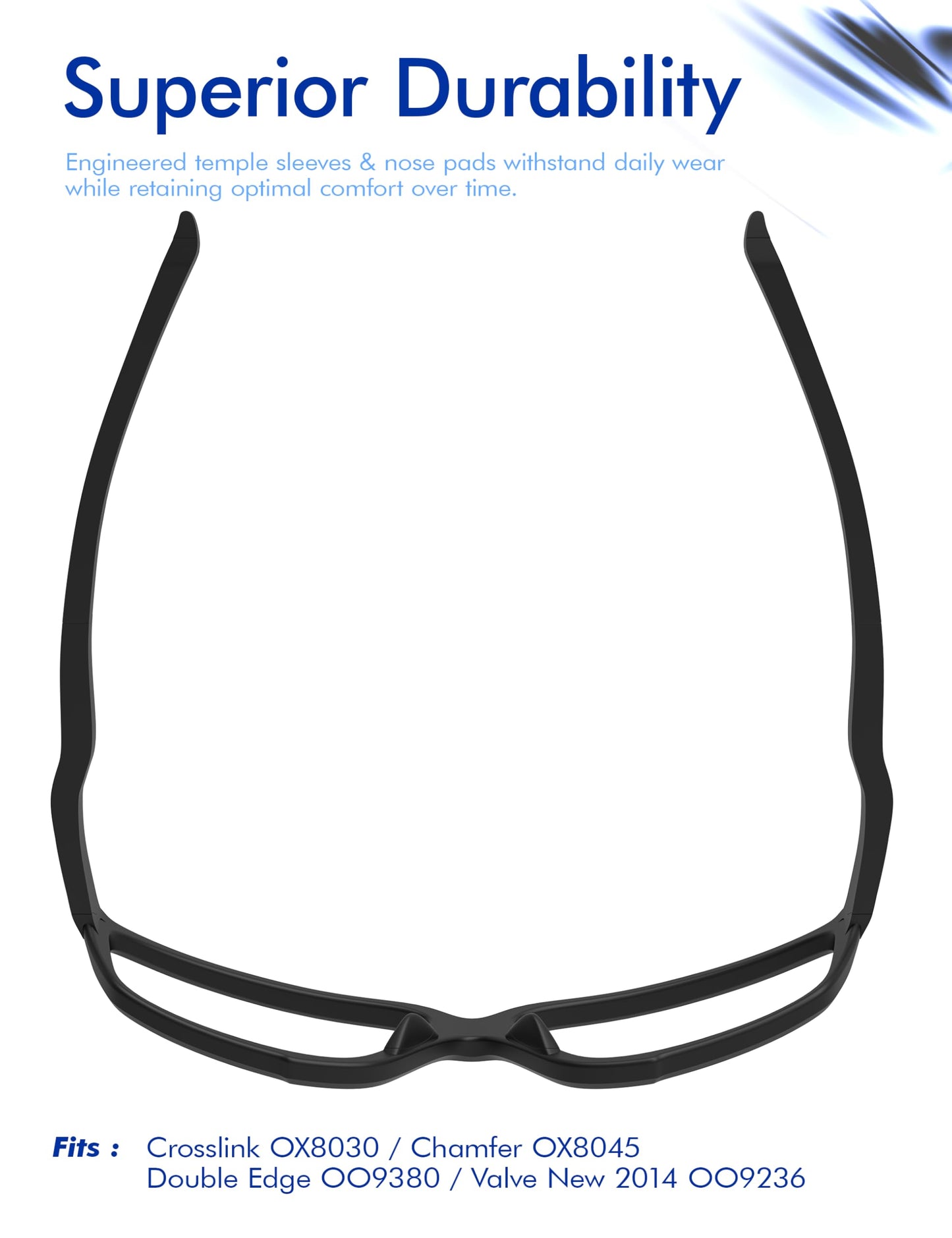 SAUCER Replacement Nose Pieces Pads for Oakley Double Edge OO9380 Sunglasses - Black Hard Base Asian Fit