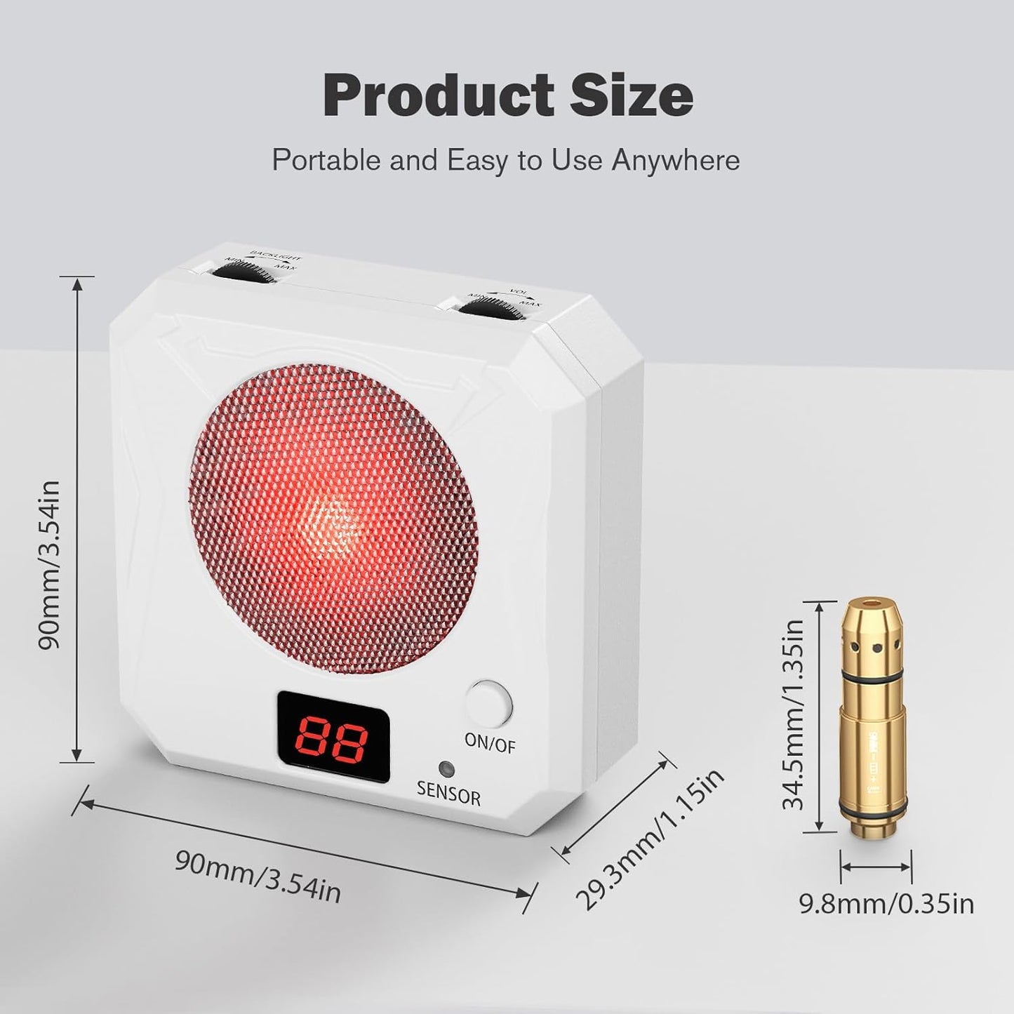 9mm Laser Training Cartridge Kit - Portable Rechargeable Electronic Targets with 5 Difficulty Levels for Dry Fire Shooting Training