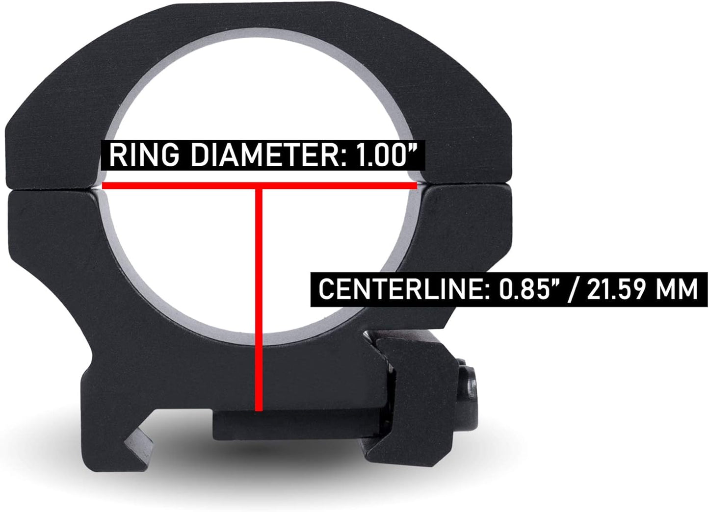 Monstrum Precision Picatinny Scope Rings - 1 Inch Diameter for Secure Mounting