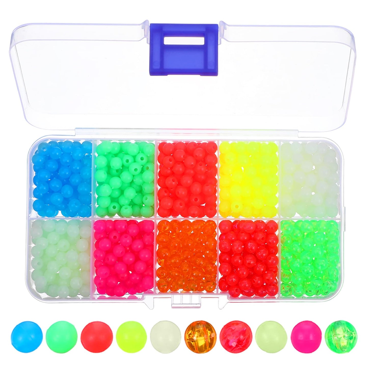 1000PCS 5mm Glow in The Dark Fishing Beads, Luminous Plastic Round Beads