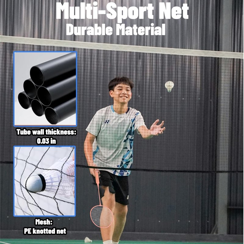 Magicorange Badminton Rackets Set of 5 for Outdoor Backyard Games, Including 4 Racquets,4 Shuttlecocks, 4 Replacement Grip Tapes,1 Badminton net & 1 Carry Bag (Pink + Purple)