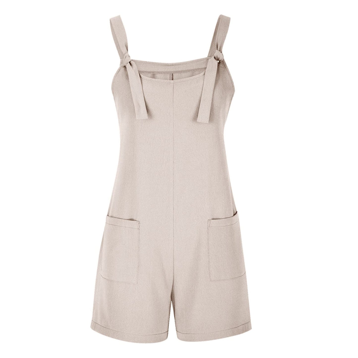 Generic Short Jumpsuits for Women Casual Jumpsuit for Women Casual Women Short Overalls 2 Piece Outfits for Women Shorts Romper Short Sleeve Summer Jumpers My Orders, Large, 01 Beige