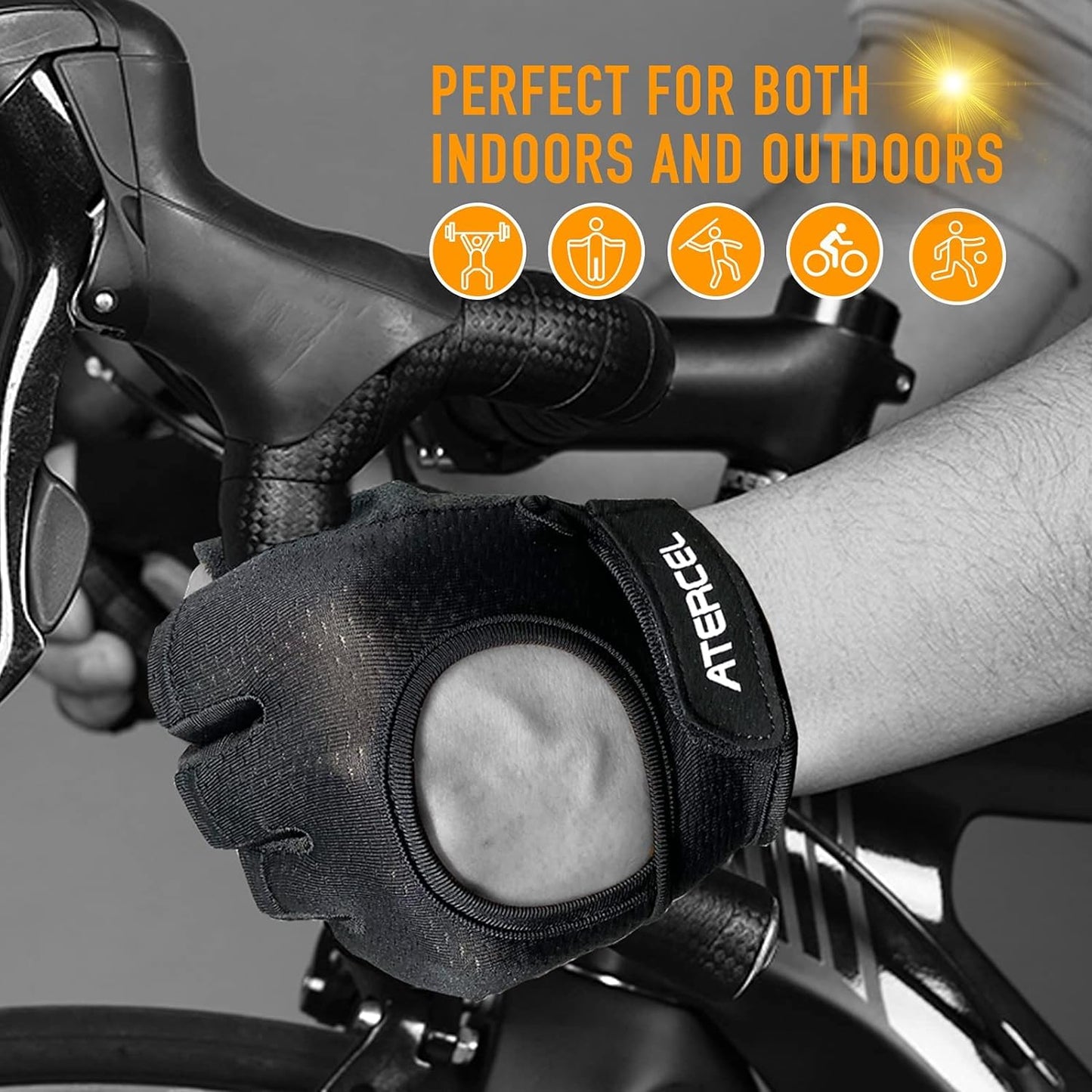 ATERCEL Weight Lifting Gloves Full Palm Protection, Workout Gloves for Gym, Cycling, Exercise, Breathable, Super Lightweight for Men and Women(Gray, L)