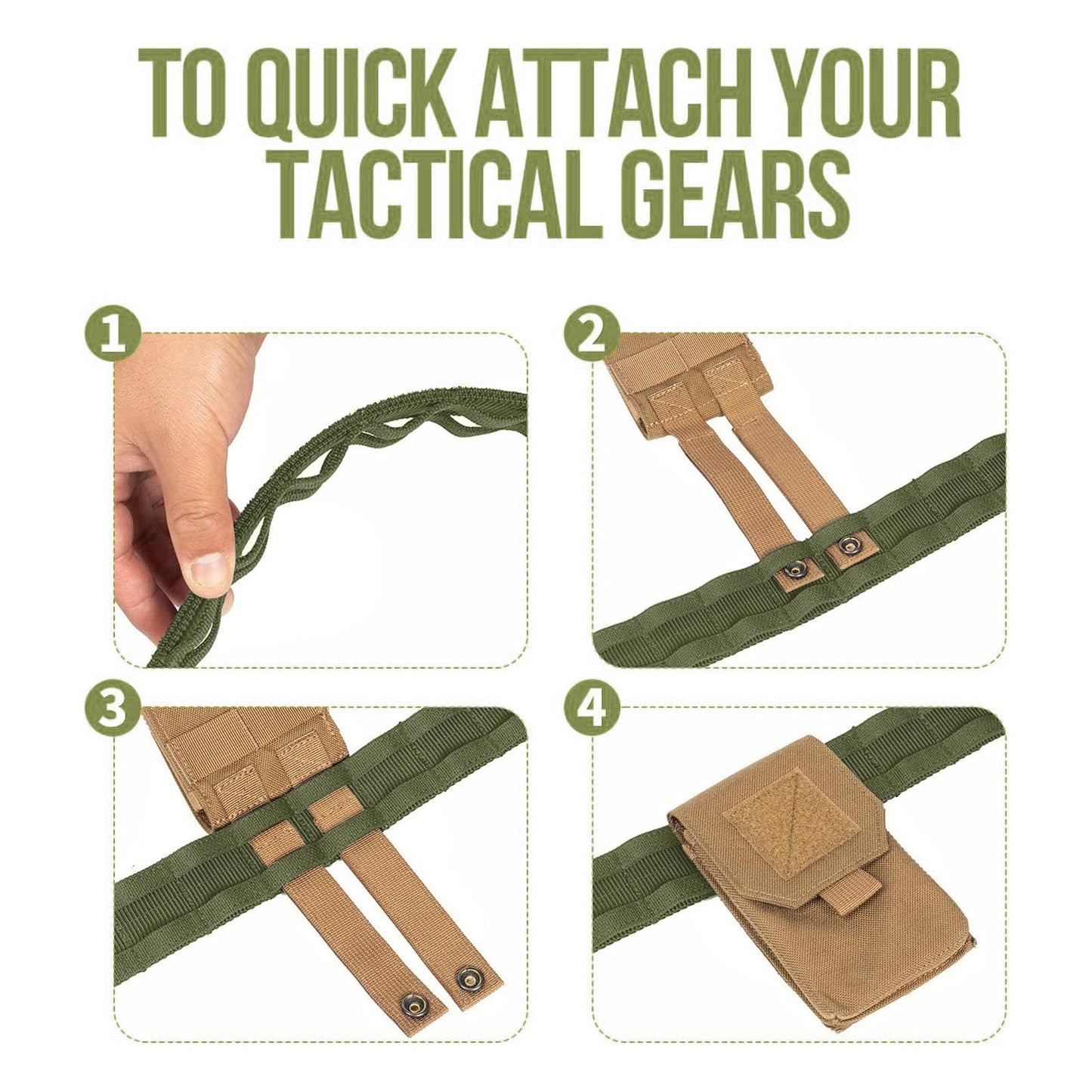 VISMIX Tactical Belt, Quick Release 1.75" MOLLE Battle Belt with Inner Belt and Anti-Slip Pad- Heavy Duty Battle Belts