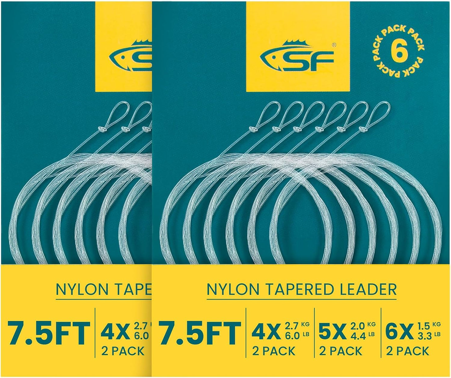 Pre-Tied Loop Fly Fishing Tapered Leader - Durable Nylon for Freshwater & Saltwater | 7.5FT to 15FT Options