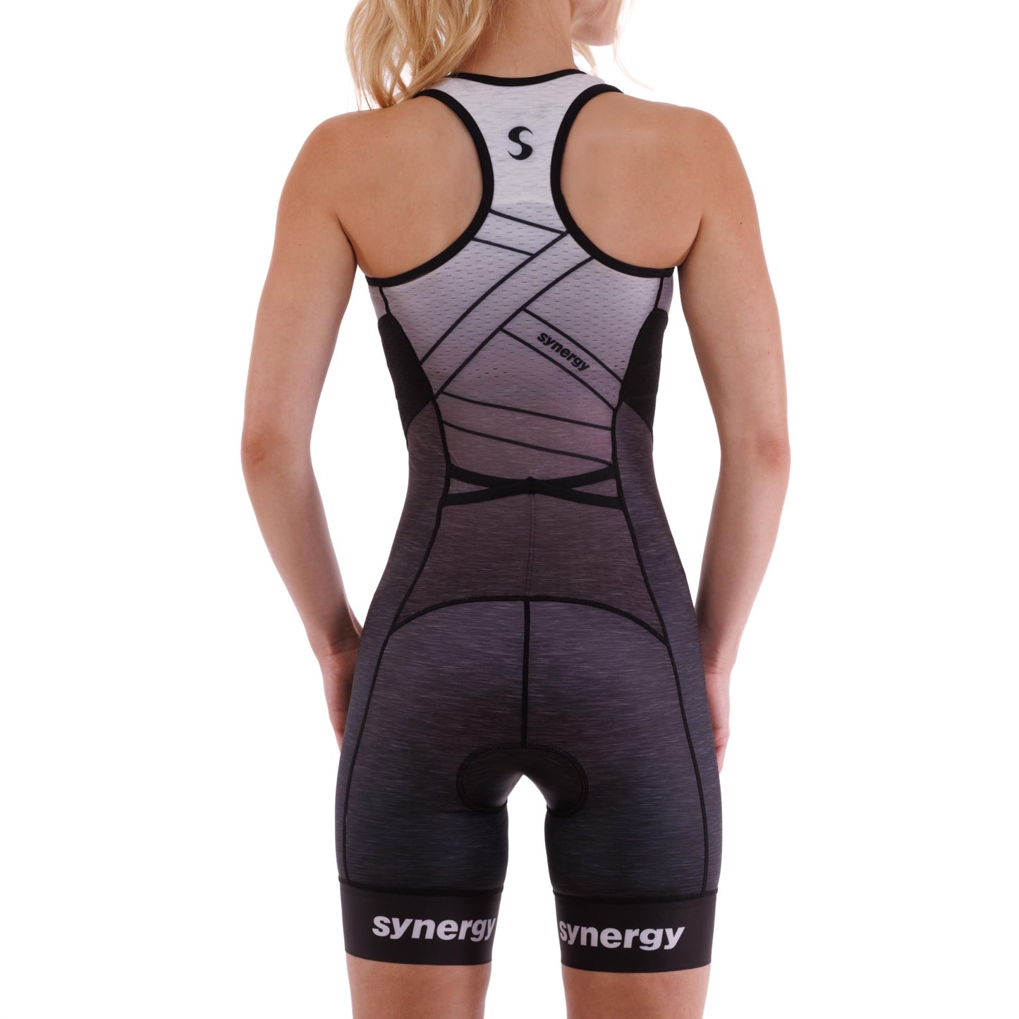 Synergy Women's Tri Suit Elite Sleeveless Racerback Trisuit (Smoke Black, X-Large)