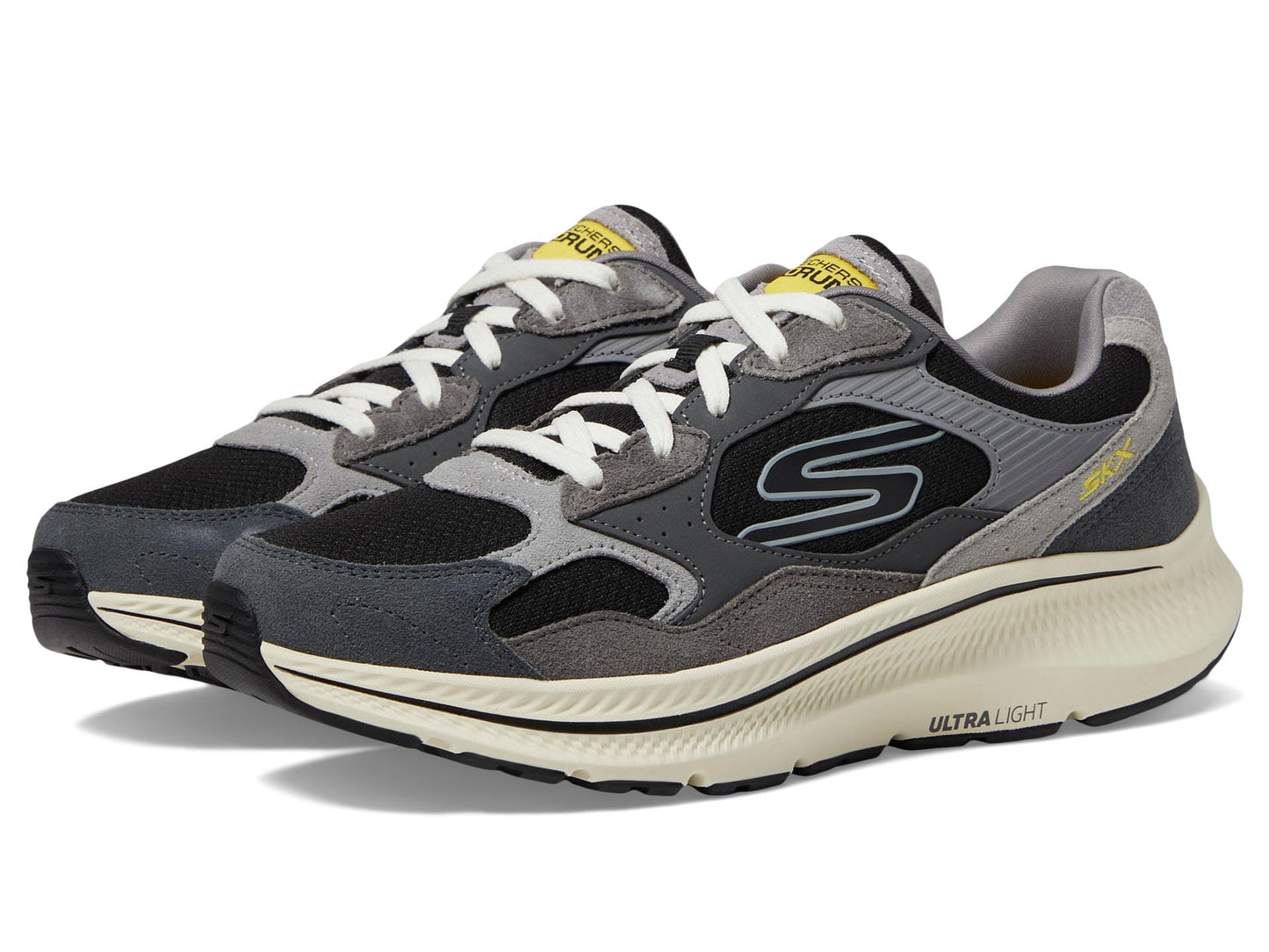 Skechers Performance Mens Go Run Consistent 2.0 - Retro Sneaker, Charcoal/Black,8.5
