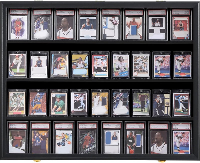 Sports Card Display Frame - 3 Pack Lockable Acrylic Holder for Baseball, Basketball & Football Cards | UV Protection