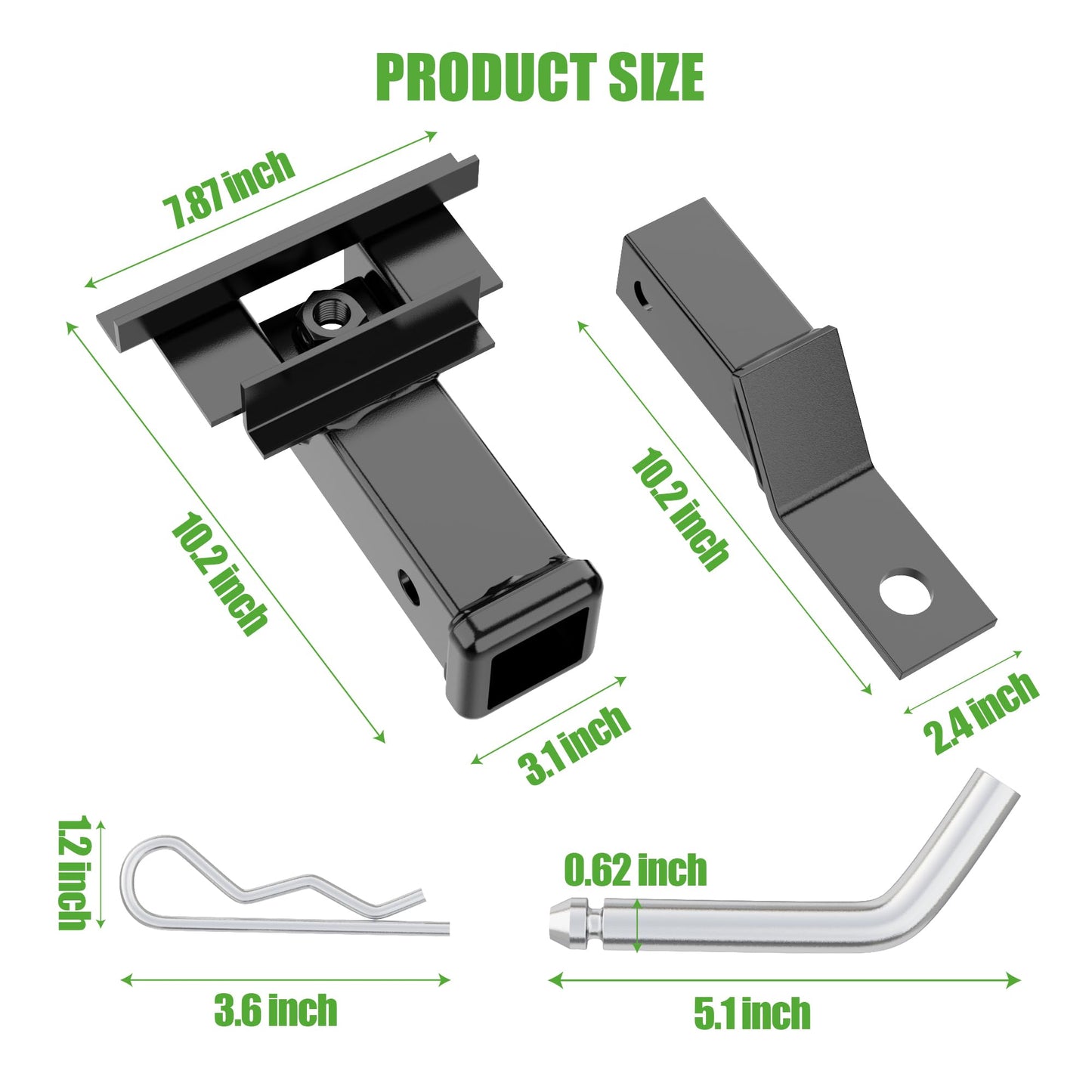 10L0L Deluxe Golf Cart Trailer Hitch and Receiver Kit, Bumper Hitch Compatible with/Replacement for Yamaha Drive 2 (2017-Up) Golf Carts