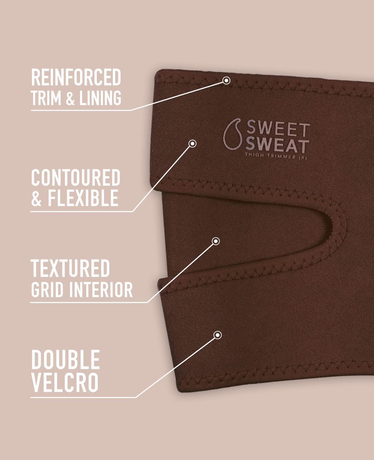 Sports Research Sweet Sweat® Thigh Trimmers Medium (Terra) 2 Pair