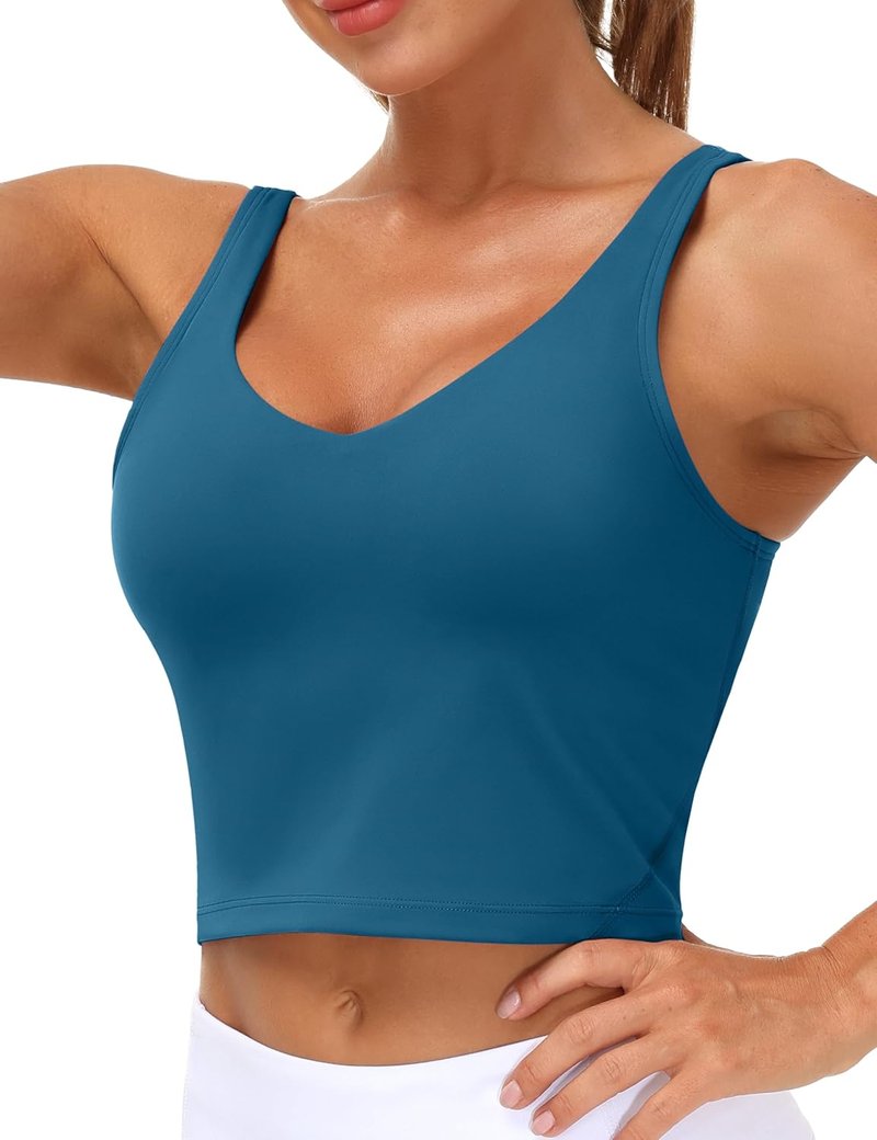 Womens' Longline Wirefree Padded Sports Bra - Medium Support & Comfort