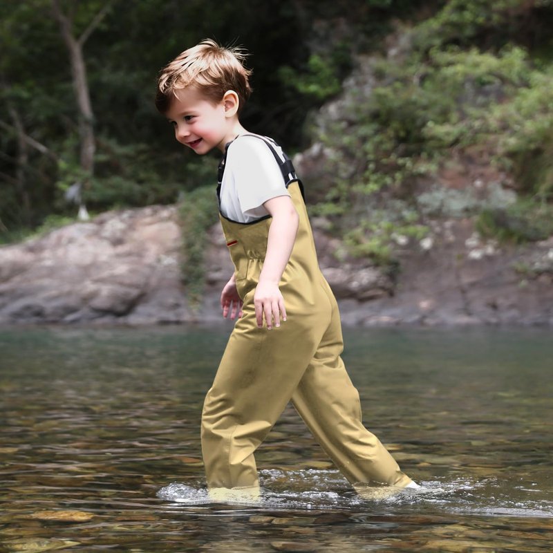 Ghosthorn Kids Fishing Waders - Waterproof Nylon Chest Waders with Boots | Youth Sizes Available