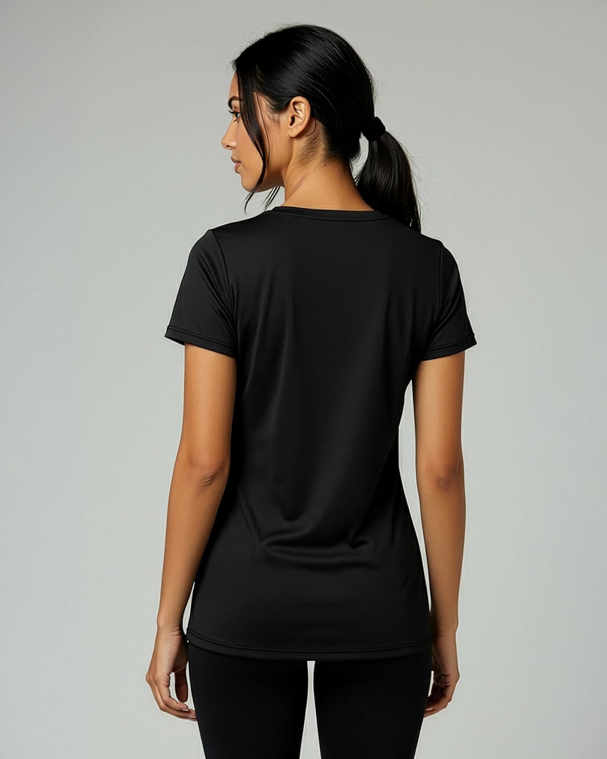 Women's Dry-Fit V-Neck T-Shirt - 5 Pack Workout & Yoga Tops | Plus Size Options Available