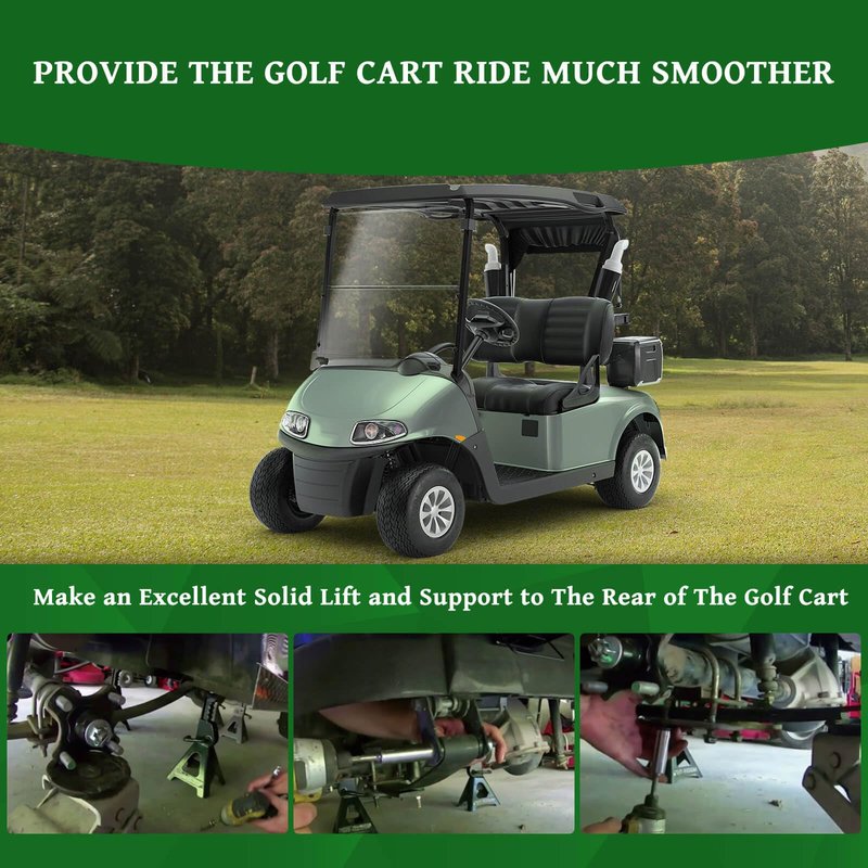Cartalia Upgraded Heavy Duty Rear 2-Leaf Springs Kit for EZGO RXV 2008-Up Gas & Electric Golf Cart Suspension Replaces OEM 603498 604494, Includes Bushings, Sleeves & U-Bolts Rear Seat Load Support