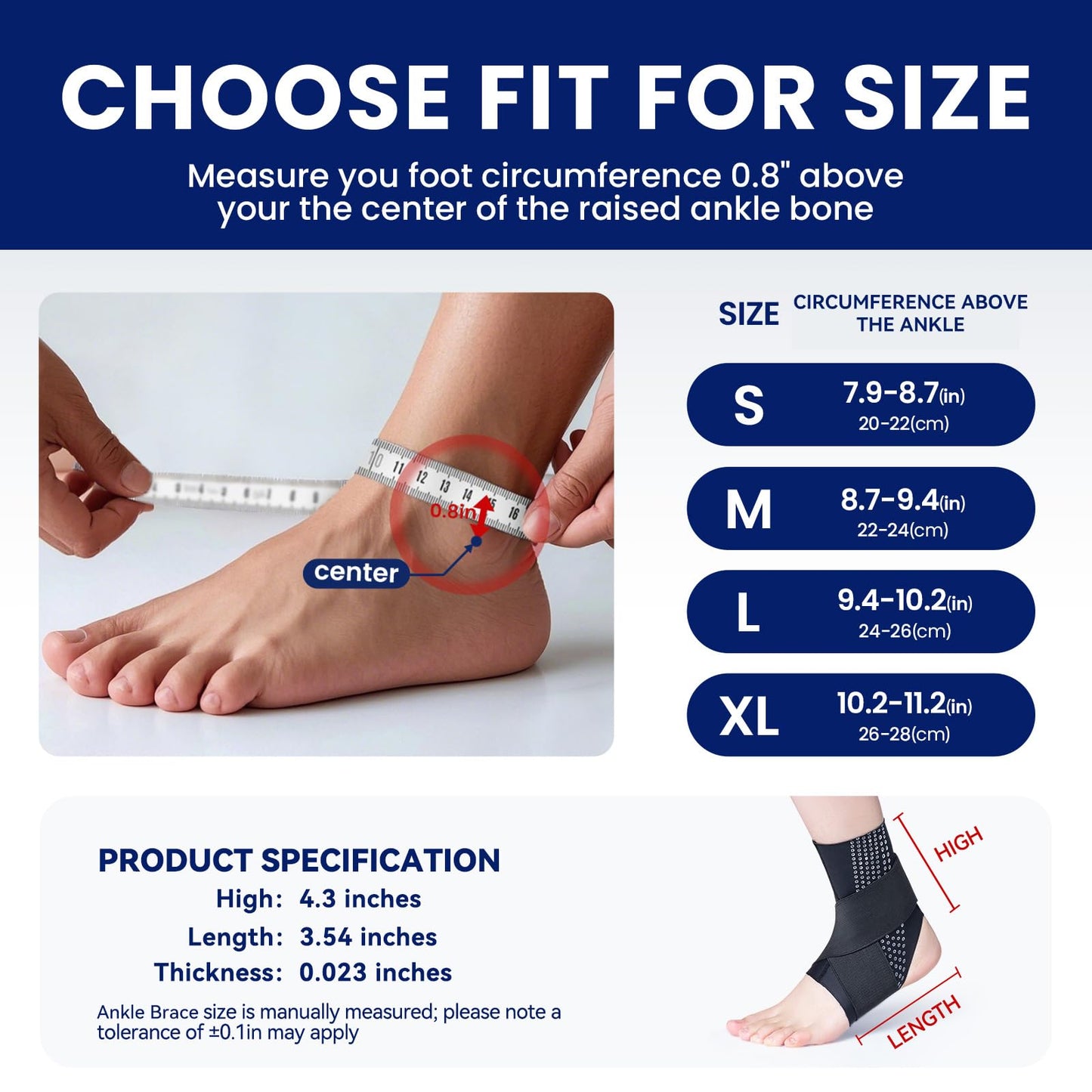 JOMVD Elastic Ankle Brace for Women&Men - Thin Lightweight Silky Compression Sleeves with Wraps for Plantar Fasciitis Sprained Ankle Injury Relief, Sports, X-Large