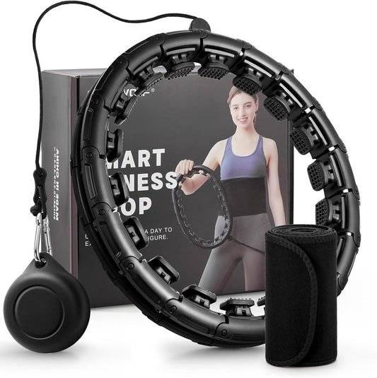 Weighted Fit Hoop for Adults - Plus Size Smart Fitness Hoop with Extra Sweat Belt | 32 Detachable Links for Effective Weight Loss & Massage