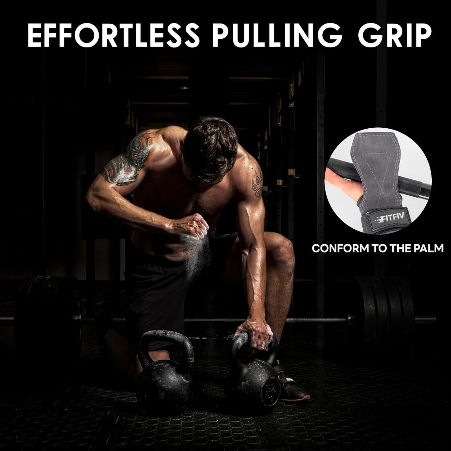 Weight Lifting Wrist Straps - Double Leather Neoprene Padded Wraps for Strength Training | Unisex Pair