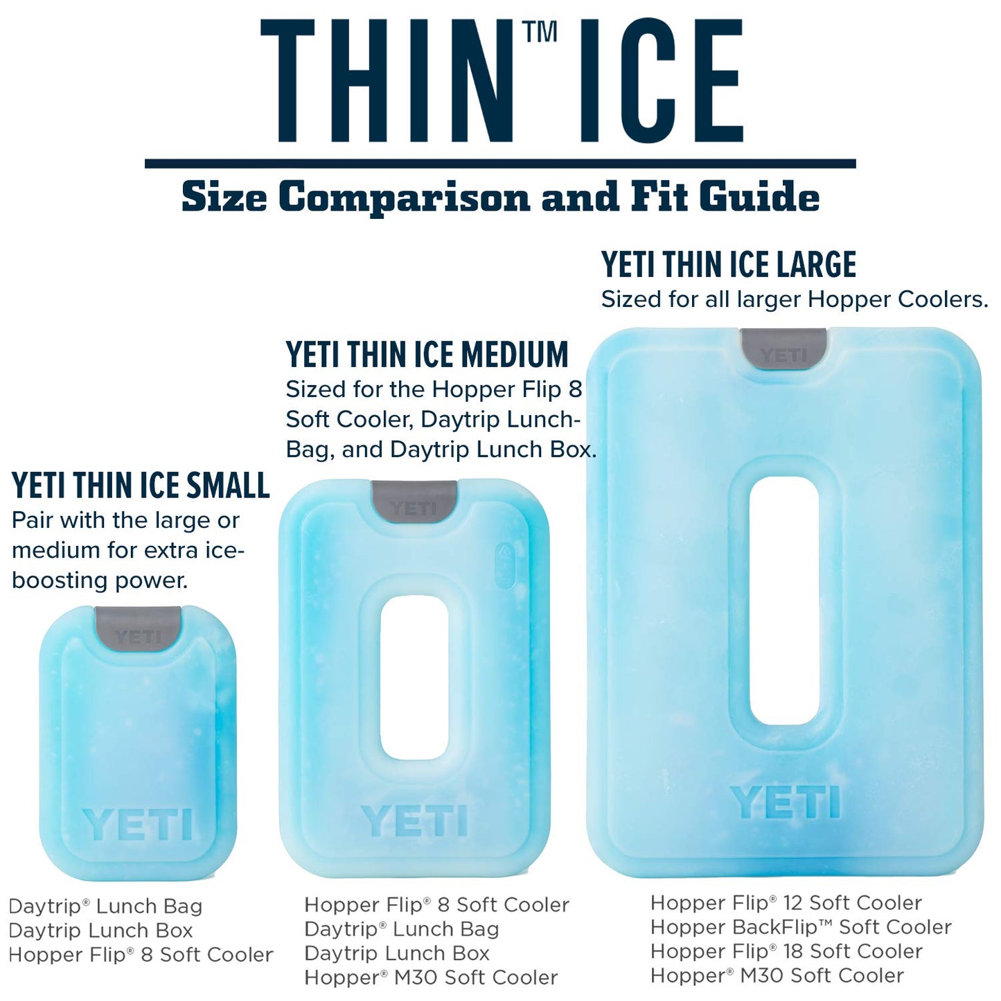 YETI Thin ICE Refreezable Reusable Cooler Ice Pack, Small