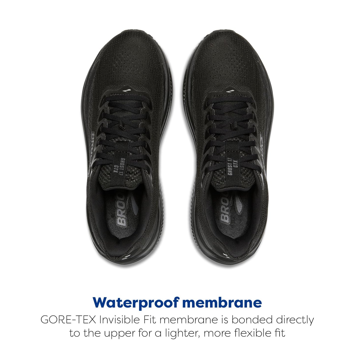 Brooks Men’s Ghost 17 GTX Waterproof Supportive Running & Walking Shoe - Black/Black/Ebony - 7 Medium