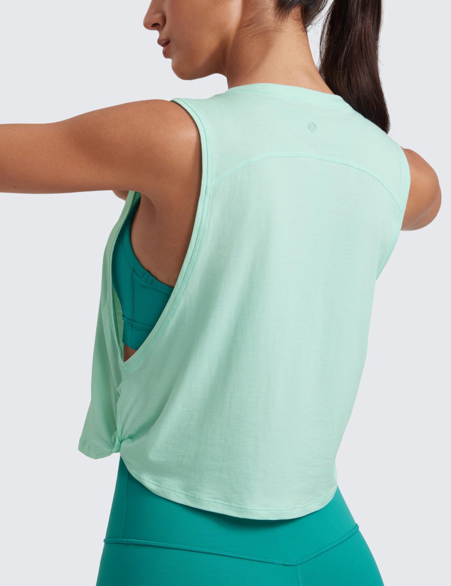 CRZ YOGA Pima Cotton Dropped Armhole Tank Blue Color X-Large