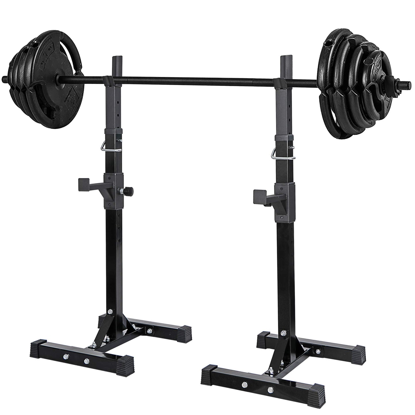 ANT MARCH Pair of Adjustable Height 40"-66" Portable Dumbbell Racks Sturdy Steel Squat Rack Barbell Free Bench Press Stands Home Gym Load 550Lbs Dipping Station