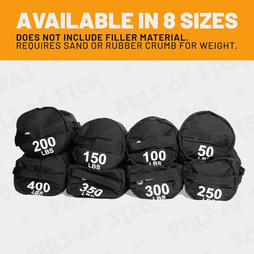 Strongman Sandbag for Working Out [Bells of Steel] Fitness Sand Bag Sacks, Commercial and Home Gym Sand Bags for Weight Training with Handles for Workout - 150 lb