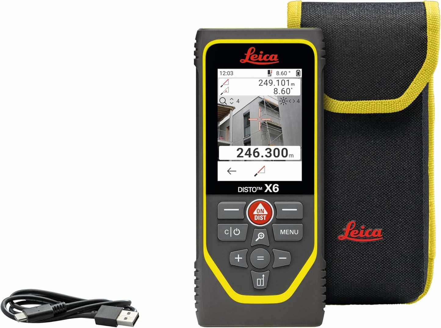 Leica Disto X6 Laser Rangefinder - 800ft Range, 4X Zoom, Bluetooth, IP65 Waterproof | Smart Features & Durable Design