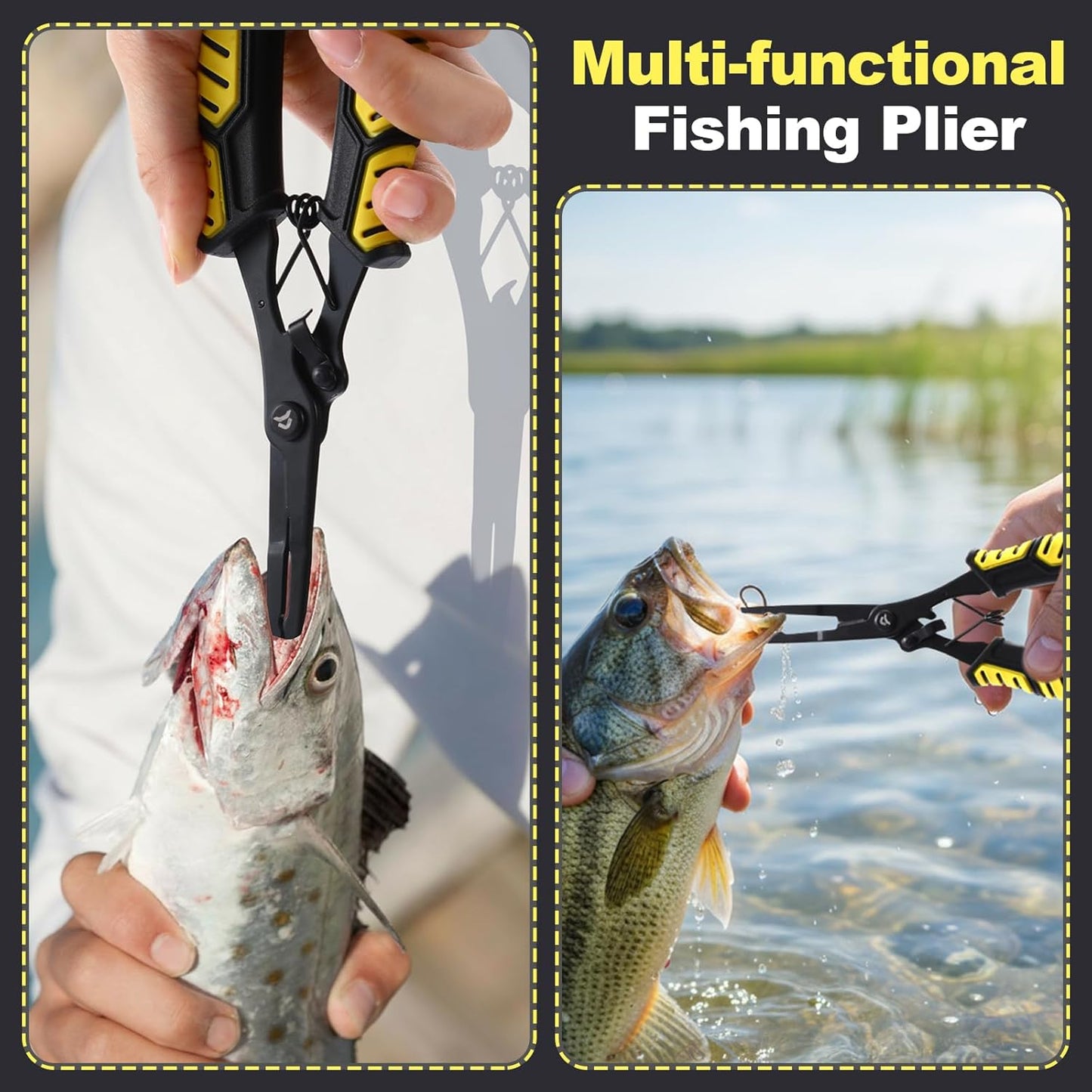 Fishing Lip Gripper Pliers - Stainless Steel Multifunction Tool Kit with Lanyard | Perfect for Fly Fishing & Easter Gifts