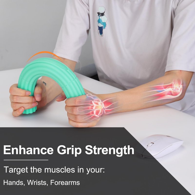 Flex Therapy Strengthener Bar for Tennis Elbow, Golfers Elbow, Tendonitis, Wrist, Forearms Pain Relief - Physical Therapy Resistance Bar (Grass Green)